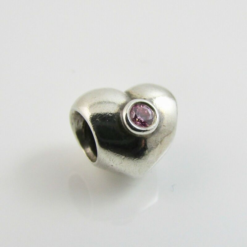 PANDORA STERLING SILVER ALE 925 PINK SPARKLING HEART CHARM