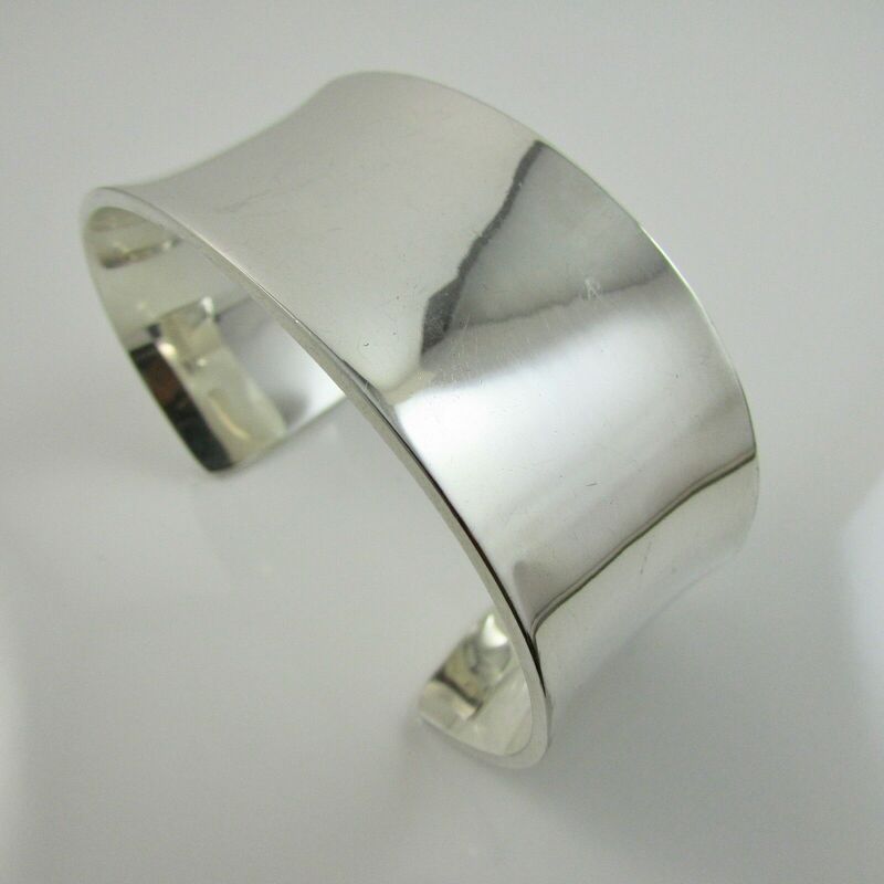 Sterling Silver 925 Solid Cuff Bangle - 71.2 Grams - 2.8 cm Wide