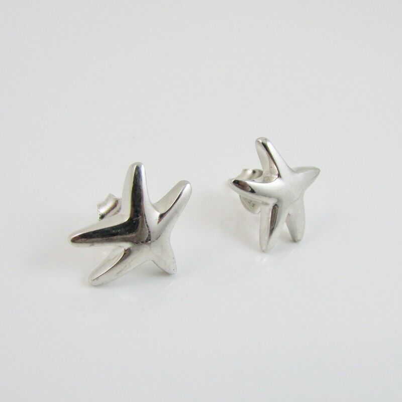 Sterling Silver 925 Starfish Pendant Stud Earrings & 18